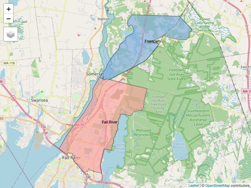 Representative Area mapoli - Massachusetts Sixth Bristol State Representative District